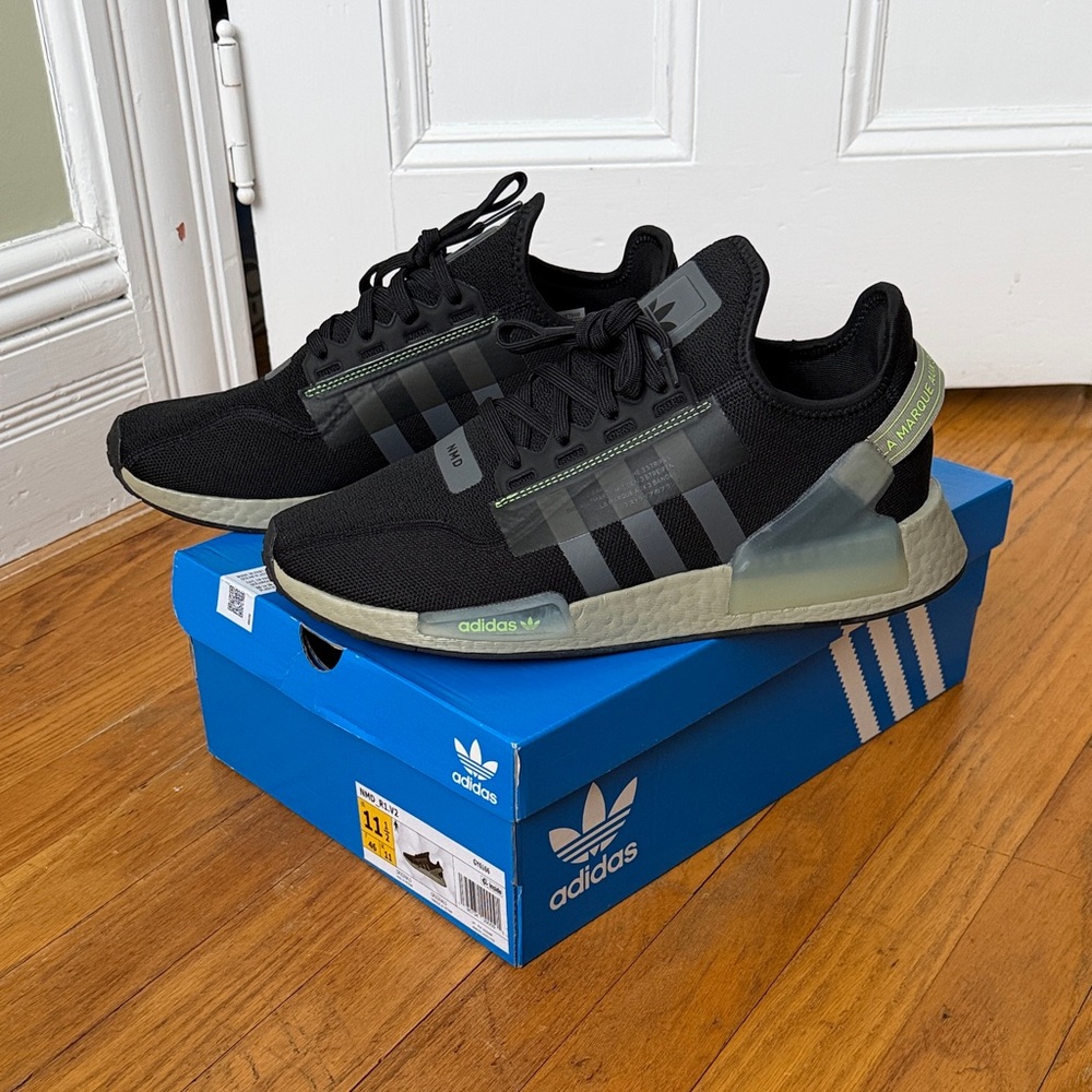 Adidas NMD_R1.V2 Black and Olive Sneakers